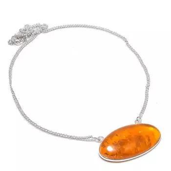 Ювелирное ожерелье из натурального балтийского янтаря из стерлингового серебра 925 пробы 18 дюймов e8L37
