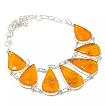 Ювелирное ожерелье из натурального балтийского янтаря из стерлингового серебра 925 пробы 18 дюймов p7v94