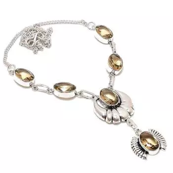 Ювелирное ожерелье из серебра 925 пробы с драгоценным камнем морганит 18 дюймов N5A10 персиковый