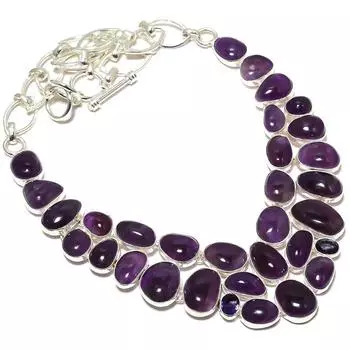 Ювелирное ожерелье из серебра 925 пробы с африканским аметистом, 18 дюймов JCN409-47