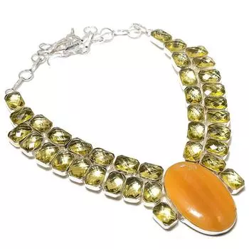 Ювелирное ожерелье из серебра 925 пробы Septerian Noodal, Citrine, 18 дюймов Z6W45