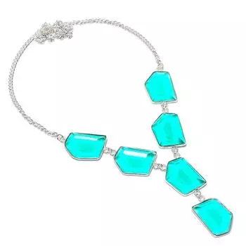 Ювелирное ожерелье из стерлингового серебра 925 пробы с натуральным индиколитом и турмалином 18 дюймов c3O06