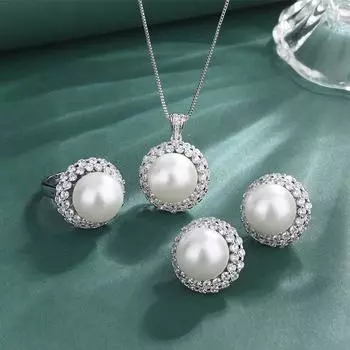 Ювелирное ожерелье из жемчуга Fritillary, серьги-гвоздики из трех частей, подвеска из жемчужного кольца премиум-класса, подвеска из жемчуга Temperament