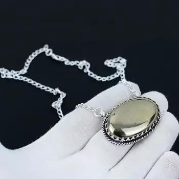 Ювелирное ожерелье из золота с драгоценными камнями Apache Pyrite, подвесное ожерелье из стерлингового серебра 925 пробы с натуральным пиритом для свадебного подарка, ожерелье для женских подарков 20