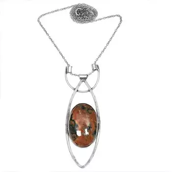 Ювелирное ожерелье ко Дню матери из яшмы тропического леса 20 дюймов