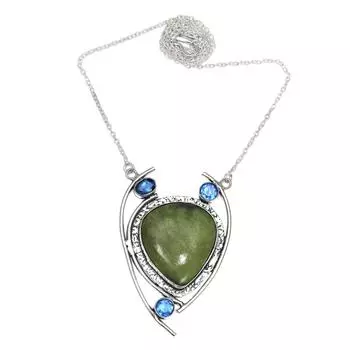 Ювелирное ожерелье на День матери с драгоценным камнем лимонным хризопразом 20 дюймов