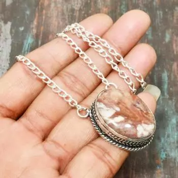 Ювелирное ожерелье ручной работы из стерлингового серебра 925 пробы с бабочкой и яшмой 20 Inches коричневый