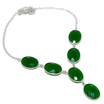 Ювелирное ожерелье ручной работы из стерлингового серебра 925 пробы с натуральным драгоценным камнем перидот 18 дюймов m1k67