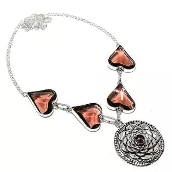 Ювелирное ожерелье ручной работы из стерлингового серебра 925 пробы с натуральным аметистом 18 дюймов m5a98