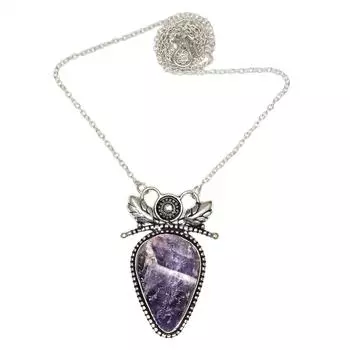 Ювелирное ожерелье ручной работы с драгоценным камнем лепидолитом на День матери 20 дюймов