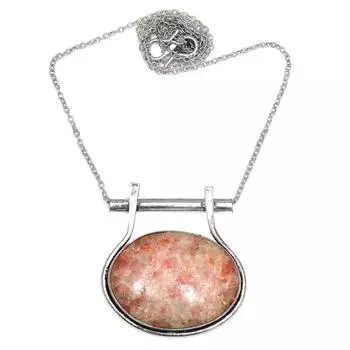 Ювелирное ожерелье ручной работы с драгоценными камнями Sunstone ко Дню матери, 20 дюймов