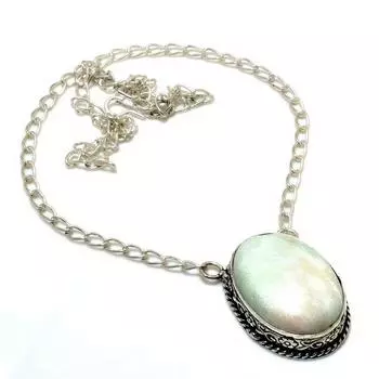 Ювелирное ожерелье ручной работы с оранжевым серафинитом 925 пробы, посеребренное, 18 дюймов 18 оранжевый