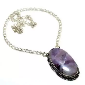 Ювелирное ожерелье ручной работы с шалфейным аметистом 925 пробы, посеребренное, 18 дюймов 18 фиолетовый