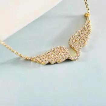 Ювелирное ожерелье с крыльями ангела, цепочка для женщин, ювелирные изделия, модный подарок, ожерелье с крыльями ангела из циркония