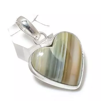 Ювелирное украшение из серебра 925 пробы с ботсванским агатом, драгоценным камнем, 1,77 дюйма, f8a31