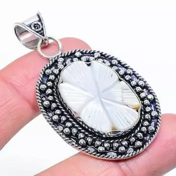 Ювелирное украшение из серебра 925 пробы с перламутром и драгоценными камнями 2,25 дюйма q6b07