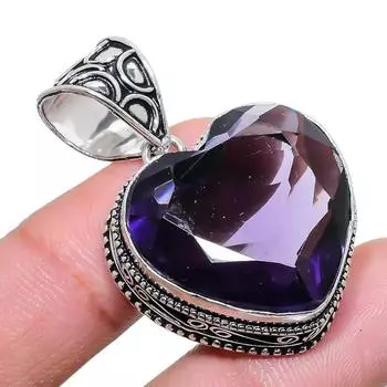 Ювелирное украшение ручной работы из серебра 925 пробы с аметистовым камнем 2,17 дюйма AH-793 2.2 фиолетовый
