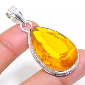 Ювелирное украшение ручной работы из серебра 925 пробы с цитрином 1,97 дюйма I5D69