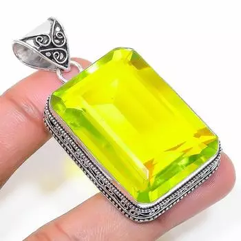 Ювелирное украшение ручной работы из серебра 925 пробы с перидотом 2,29 дюйма N0h19