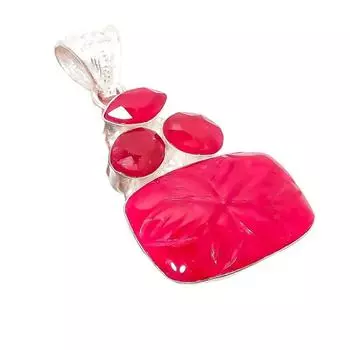 Ювелирное украшение ручной работы из серебра 925 пробы с красным рубином кашмирского цвета 2,09 дюйма AH-5208 2.17 красный