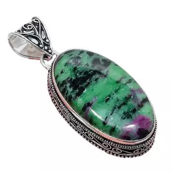 Ювелирное украшение ручной работы из серебра 925 пробы с рубиновым цозитом 2,17 дюйма AH-868 2.2 зелёный