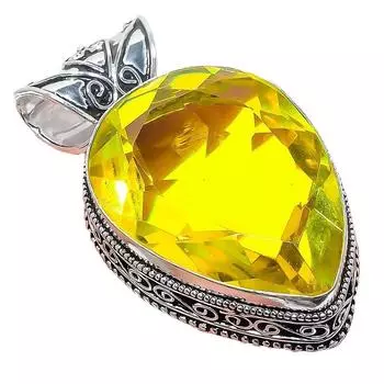 Ювелирное украшение ручной работы из серебра 925 пробы с драгоценным камнем цитрин 2,17 дюйма AH-827 2.2 жёлтый