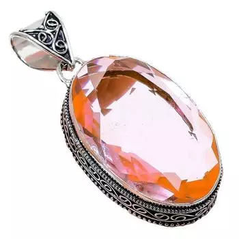 Ювелирное украшение ручной работы из серебра 925 пробы с драгоценным камнем морганит 2,17 дюйма AH-841 2.2 персиковый
