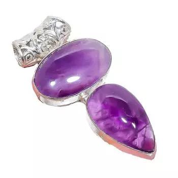 Ювелирное украшение ручной работы из серебра 925 пробы с драгоценным камнем Sage Amethyst 2,17 дюйма AH-936 2.2 фиолетовый