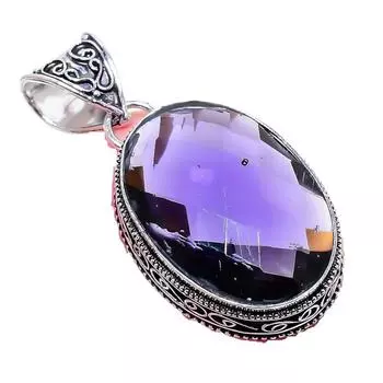 Ювелирное украшение ручной работы из серебра 925 пробы с аметистовым камнем 2,17 дюйма AH-771 2.2 фиолетовый