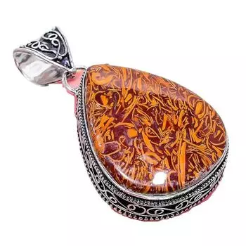 Ювелирное украшение ручной работы из серебра 925 пробы с драгоценным камнем Mariam Jasper 2,17 дюйма AH-762 2.2 жёлтый