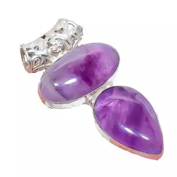Ювелирное украшение ручной работы из серебра 925 пробы с драгоценным камнем Sage Amethyst 2,17 дюйма AH-922 2.2 фиолетовый