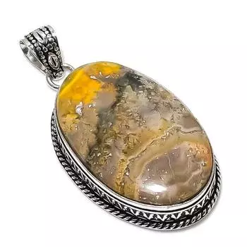 Ювелирное украшение с подвеской из стерлингового серебра 925 пробы в виде яшмы-шмеля 2,36 дюйма a3Z29