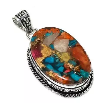 Ювелирное украшение в виде колючей устрицы, ручная работа, серебряный кулон 925 пробы, 2,13 дюйма, C1H56