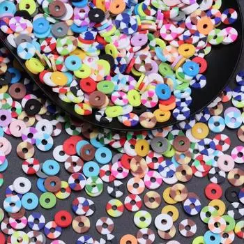 Ювелирные аксессуары 6 мм для брелков с прокладкой ручной работы Брелки Изготовление 200 шт. сплошной цвет полимерная глина свободные бусины круглые плоские DIY материалы ожерелье
