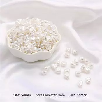 Ювелирные аксессуары Браслет из искусственного жемчуга ABS Жемчужные бусины Популярные 10/20 шт./упак. для ожерелья Неправильной формы Свободные бусины Высокое качество DIY бусины 1