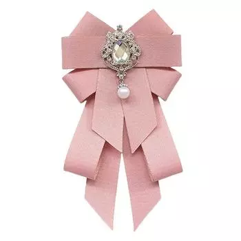 Ювелирные аксессуары Броши-бантики Застежка-булавка Кристалл Стразы Галстук-бабочка Новые галстуки-бабочки Женские Back Pin Pink