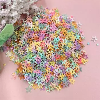 Ювелирные аксессуары, декор, блестки из бисера, 5,2 мм, модные стереонашивки из ПВХ, полые маленькие звезды, волшебный цвет, 1000 шт., аксессуары зелёный