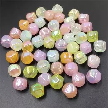 Ювелирные аксессуары из бисера желейного цвета, многогранные 18 мм, 10 шт., браслет, бусины необычной формы, модный акриловый светящийся материал «сделай сам» оранжевый