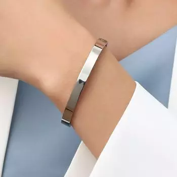 Ювелирные аксессуары из нержавеющей стали, браслеты-манжеты, браслеты для пар, женские браслеты, простые браслеты 4mm серебряный