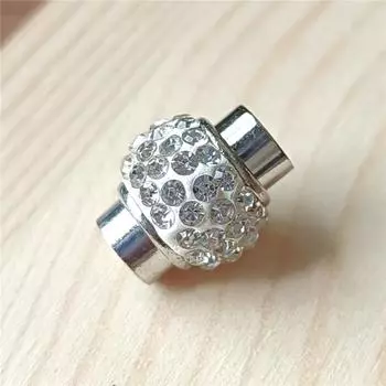 Ювелирные аксессуары, магнитная пряжка, глиняный бочонок со стразами, магнитная застежка 15 мм * 17 мм для кожаного браслета «сделай сам», замок на кончиках, бусины на пуговицах 1PC