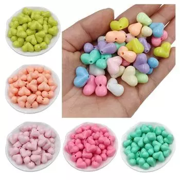 Ювелирные аксессуары, ожерелье цвета макарон, 20 шт., бусины в форме сердца, сделай сам, модные персиковые, кремовые, средние аксессуары для браслета телесный