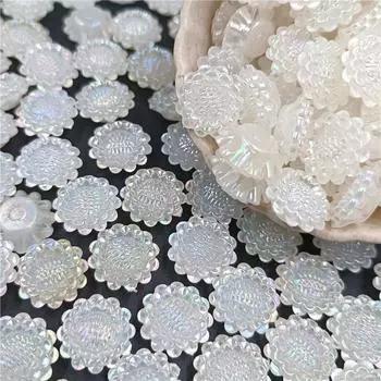 Ювелирные аксессуары Подвески Бусины AB Цвет DIY Бусины Цветок Двойные Отверстия Бусины DIY 20 Шт. Бусины Подсолнуха Для Изготовления Ювелирных Изделий Бусины белый