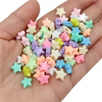 Ювелирные аксессуары ручной работы, 100 шт., браслет, ожерелье, бусины цвета макарон, пятиконечная звезда, материалы ручной работы, модный кремовый цвет фиолетовый