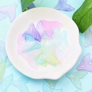 Ювелирные аксессуары ручной работы ручной работы, креативные двойные цветные бусины для изготовления браслетов и ожерелий, перфорированный кулон, материал «рыбий хвост», мода, 50 шт. 50pcs разноцветный