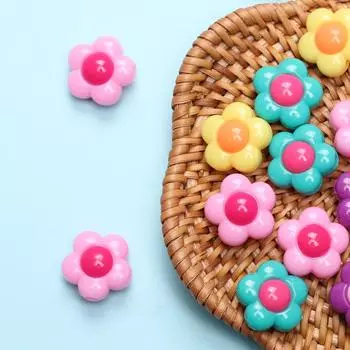 Ювелирные аксессуары, сплошной цвет, 30 шт., для изготовления браслетов и ожерелий, модный креативный кулон с цветком, свободные бусины, акрил 30Pcs