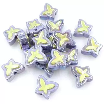 Ювелирные аксессуары УФ-покрытие Ослепляют двухцветные бабочки Свободные бусины Креативный материал из бисера Браслет Ожерелье 5 шт. Трехмерные бусины светло-фиолетовый