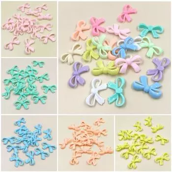 Ювелирные аксессуары Вертикальное отверстие Macaron Цвет кремовый 20 шт DIY Серьги Ожерелье Материал для изготовления бусин Акриловый бант ручной работы жёлтый