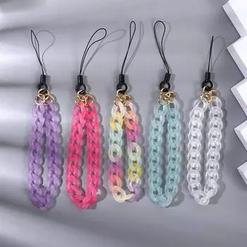 Ювелирные изделия, акриловый ремешок для мобильного телефона, ремешок для сотового телефона, цепочка для мобильного телефона, кольцо с пряжкой, ремешок для телефона синий