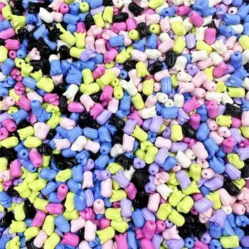 Ювелирные изделия Аксессуары 7.5*9.6 мм Расширенные цветы 100 шт. Ожерелье свободные бусины DIY Акриловые модные для изготовления ювелирных изделий Браслеты Тюльпан Аксессуары разноцветный