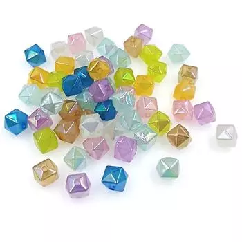 Ювелирные изделия Аксессуары Цвет желе ручной работы многогранный куб DIY бисерный материал светящийся 10 шт свободные бусины 13 мм браслет ожерелье креативный шампанского